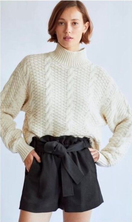 Aritzia Pants - Aritzia Wilfred Paperbag Shorts Tie Waist High Rise 2 Black Pocket Bottom Short